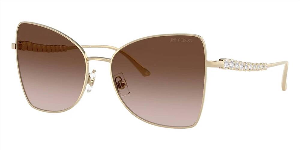NEW JIMMY CHOO women's oversized gradient lens sunglasses in havana brown